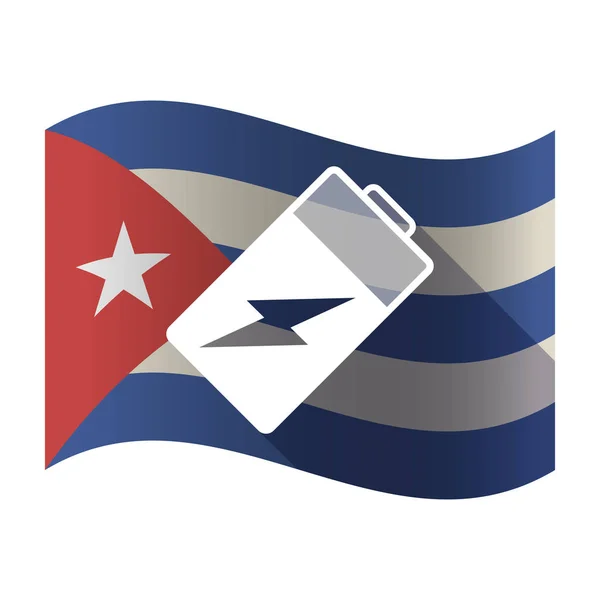 Bir batarya ile izole Küba bayrağı — Stok Vektör
