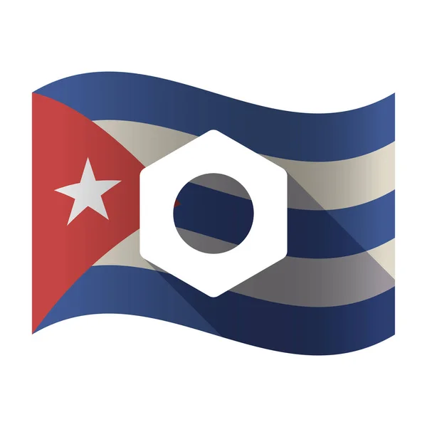 Bir somun ile izole Küba bayrağı — Stok Vektör