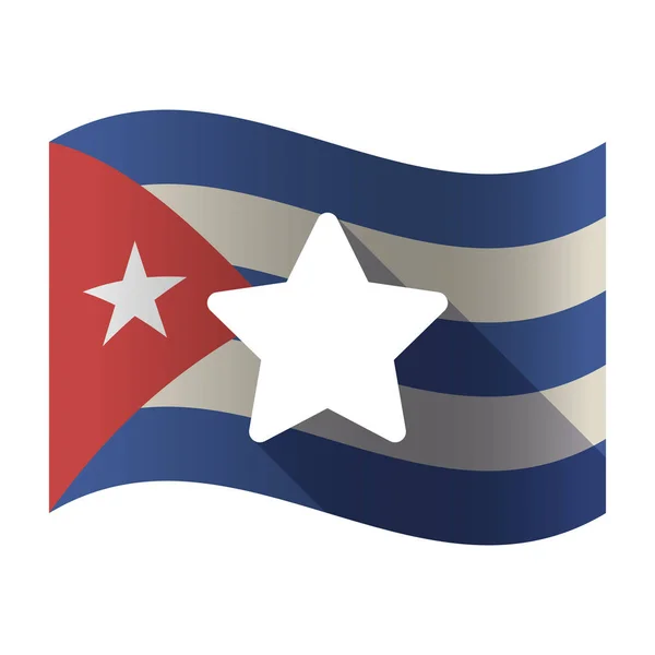 Bir yıldız ile izole Küba bayrağı — Stok Vektör