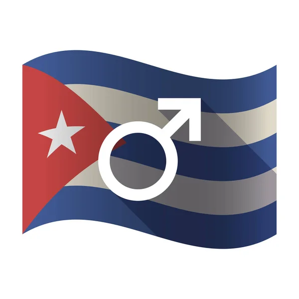 Isolated Cuba flag with a male sign — Stock Vector