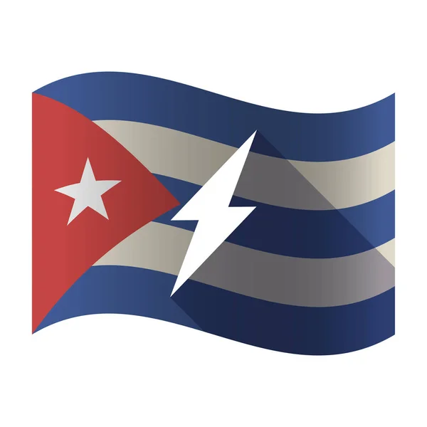 Izolovaném Kuby vlajka s lightning — Stockový vektor