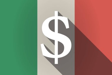 Uzun bir dolar işareti olan Gölge İtalya bayrağı 