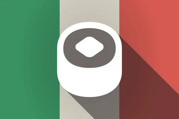 Długi cień flaga Włochy kawałek sushi — Wektor stockowy