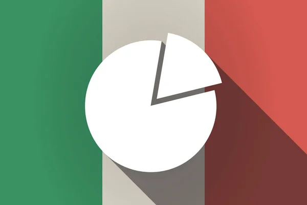 Długi cień flaga Włochy z wykresu kołowego — Wektor stockowy