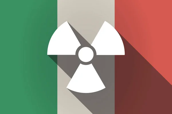 Флаг Италии с вывеской радиоактивности — стоковый вектор