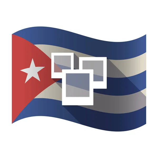 Bir kaç fotoğraf ile izole Küba bayrağı — Stok Vektör