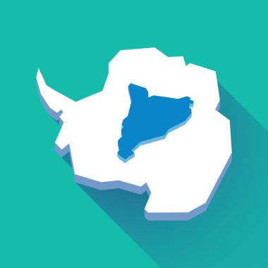 Catalonia Haritası uzun gölge Antarktika Haritası