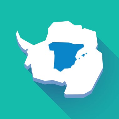 Uzun gölge Antarktika harita İspanya Haritası ile