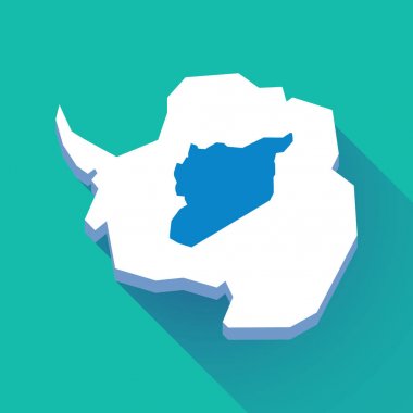 Uzun gölge Antarktika harita ile Suriye Haritası