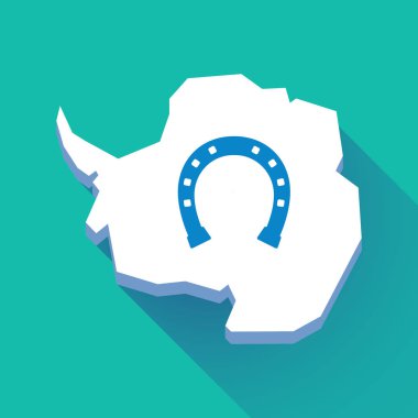 Uzun gölge Antarktika harita bir at nalı işareti ile