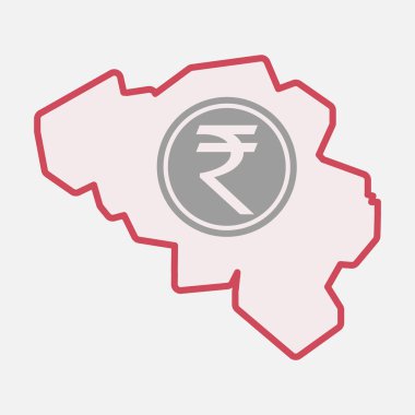 Rupisi sikke simge ile izole Belçika harita