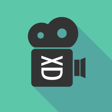 Uzun gölge kamera gülen metin yüzü olan 