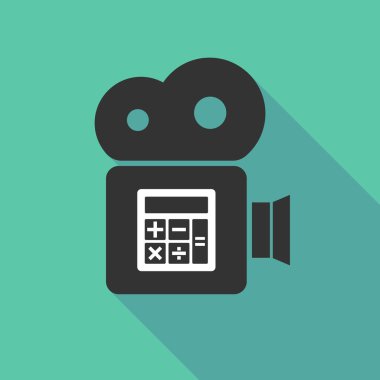 Uzun gölge kamera ile bir hesap makinesi