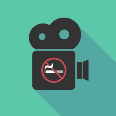 Uzun gölge kamera ile bir Sigara İçilmez işareti