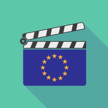 Uzun gölge clapper kurulu ile AB bayrağı yıldız