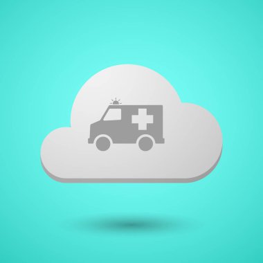 Bir ambulans simgeyle vektörel bulut