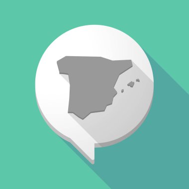 Uzun gölge çizgi roman balon ile İspanya Haritası