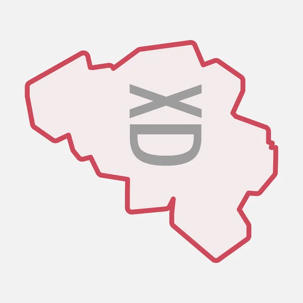 Mapa aislado de Bélgica con una cara de texto risueña — Vector de stock