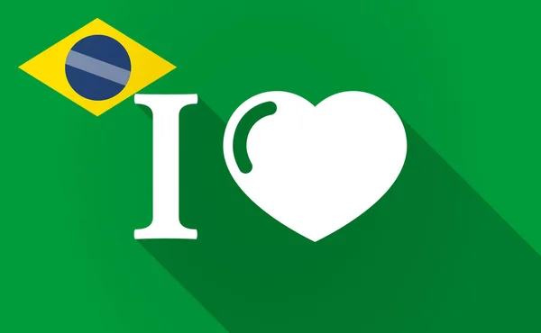 Lange schaduw Brazilië kaart met een "like" glyph — Stockvector