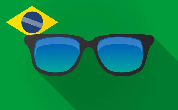 Langer Schatten Brasilien-Karte mit Sonnenbrille-Symbol — Stockvektor