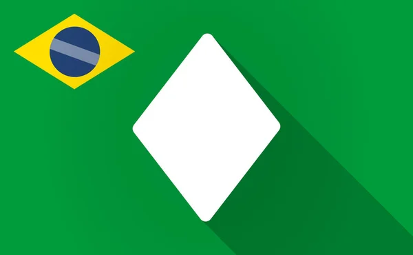 Lange schaduw Brazilië kaart met de diamond poker speelkaart si — Stockvector