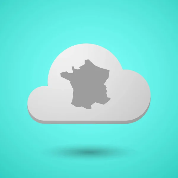 Vectorial molnet med karta över Frankrike — Stock vektor