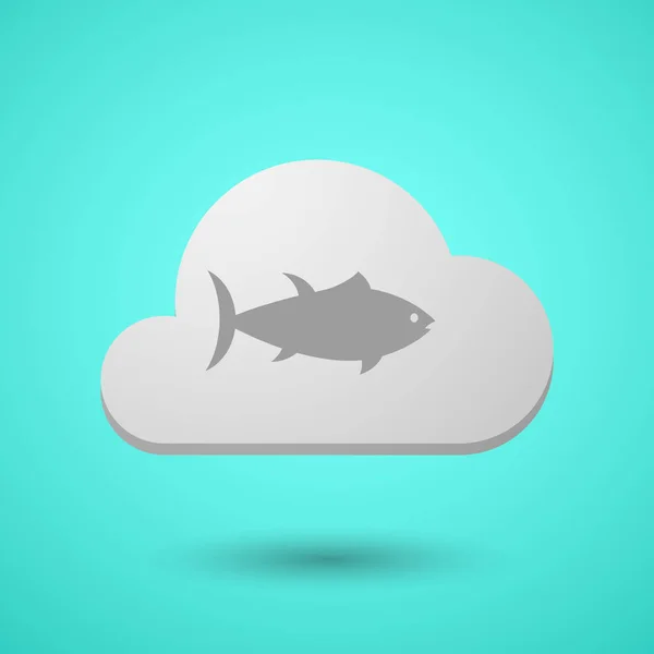 Nube vettoriale con un tonno — Vettoriale Stock