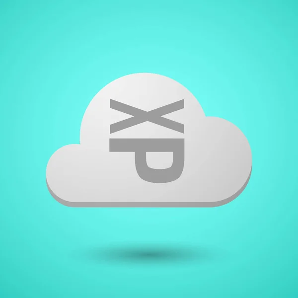 Vectoriële wolk met een tong steken tekst gezicht emoticon — Stockvector