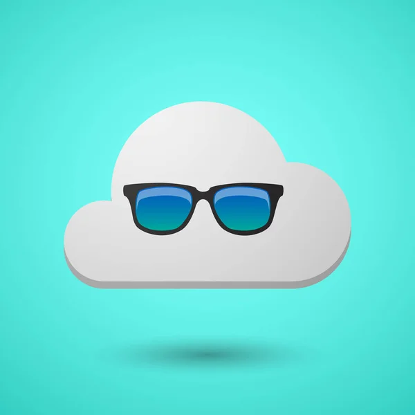 Nuage vectoriel avec une icône de lunettes de soleil — Image vectorielle