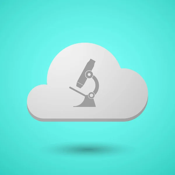 Vectorial cloud with  a microscope icon — Stock Vector
