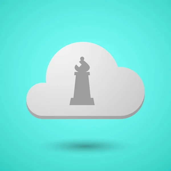 Vektorové mrak s postavou šachy biskup — Stockový vektor