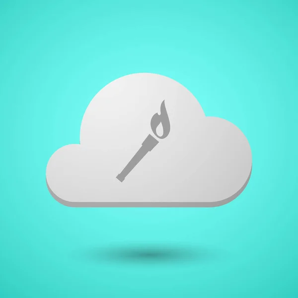 Vectorial cloud with  a torch icon — Stock Vector