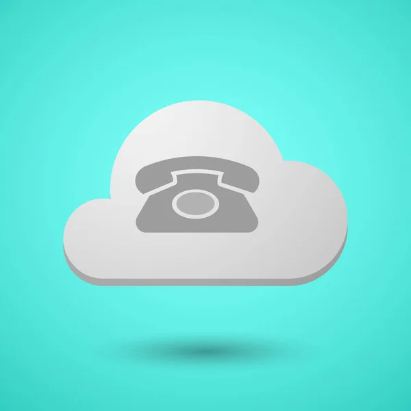 Vectoriële wolk met een teken van retro telefoon — Stockvector