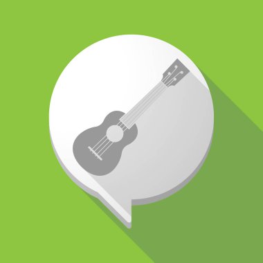 Uzun gölge çizgi roman balon bir ukulele ile