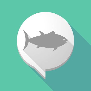 Uzun gölge çizgi roman balon bir ton balığı ile