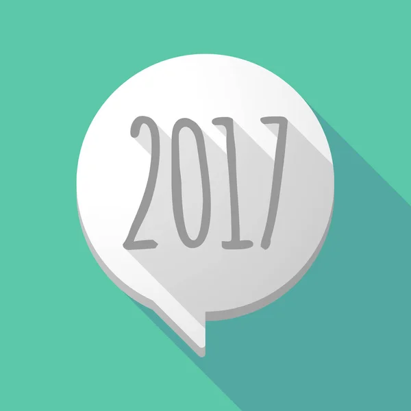 Dlouhý stín komické balón s ikonou číslo rok 2017 — Stockový vektor