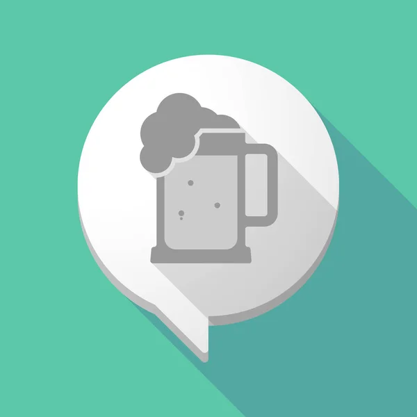 Korsó sör ikonnal, hosszú árnyék képregény léggömb — Stock Vector
