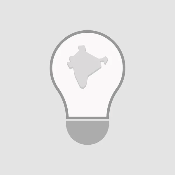 孤立的灯泡与印度地图 — 图库矢量图片