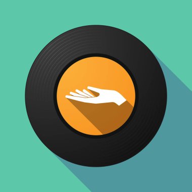 Uzun gölge müzik disk bir el sunan