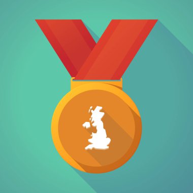 Uzun gölge madalya bir harita İngiltere'nin 