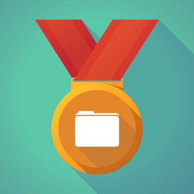 Uzun gölge madalya ile bir klasör 