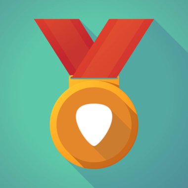 Uzun bir mızrap ile gölge madalya