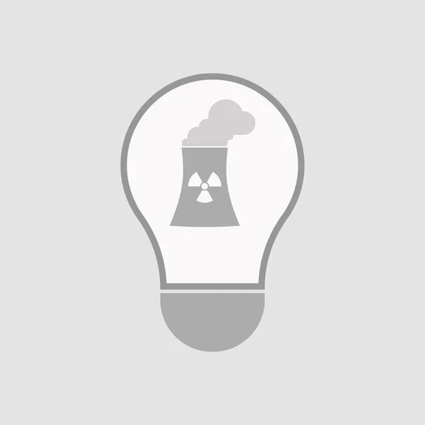 Isolerade glödlampa med ett kärnkraftverk — Stock vektor