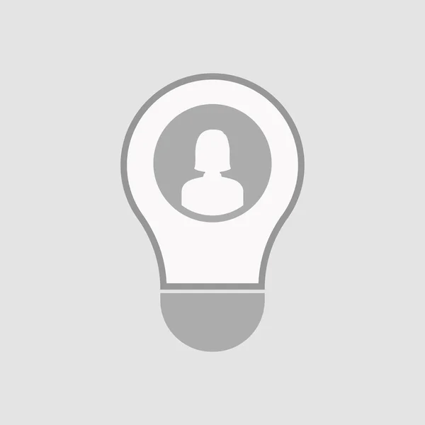 Izolované žárovka s ženského avatara — Stockový vektor