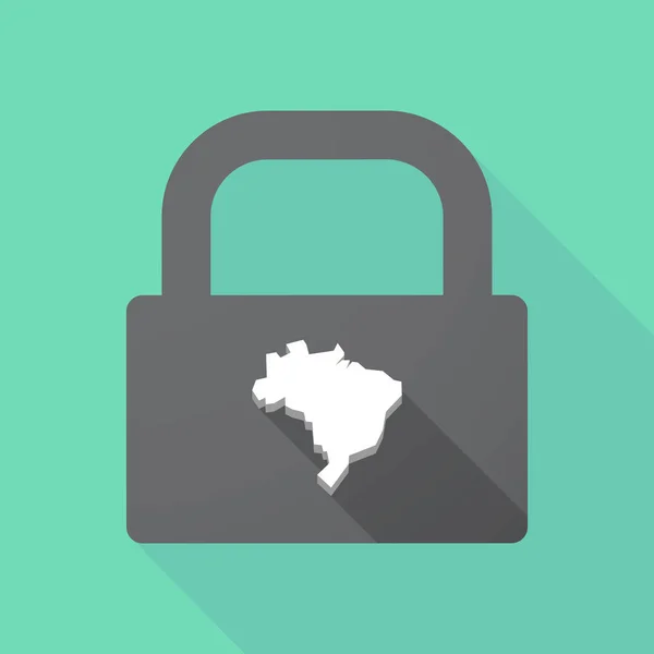 Långa skugga pad med en karta över Brasilien — Stock vektor