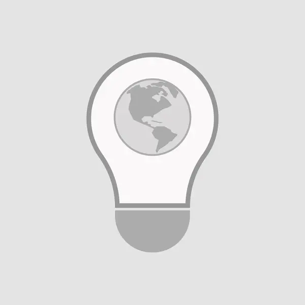 Ampoule isolée avec une région de l'Amérique globe mondial — Image vectorielle