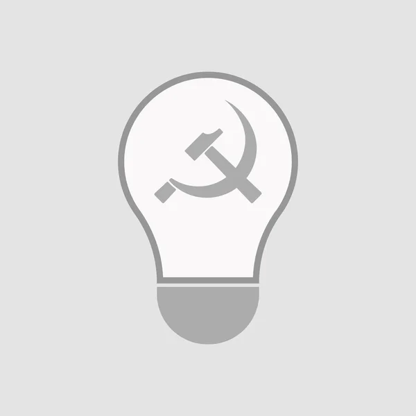 孤立的灯泡与共产象征 — 图库矢量图片