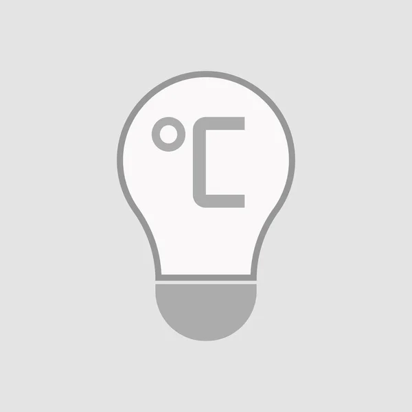 Ampoule isolée avec un signe de degré Celsius — Image vectorielle