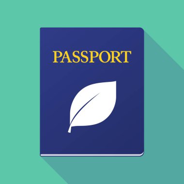 Uzun gölge pasaport bir yaprak ile