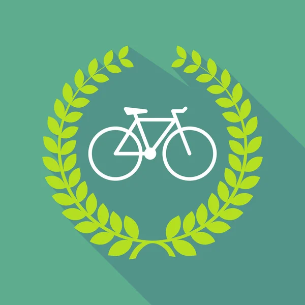 Lunga corona di alloro ombra con una bicicletta — Vettoriale Stock